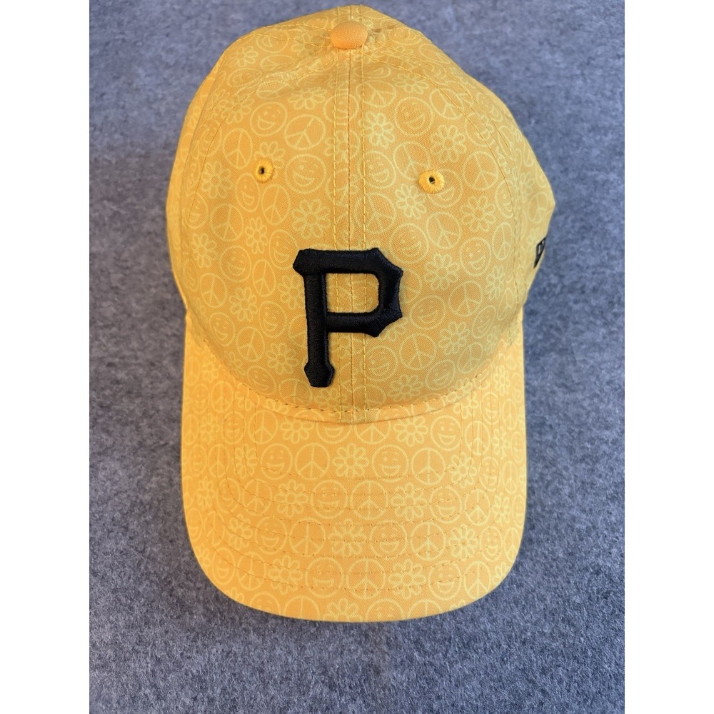 Pittsburgh Pirates Hat New Era 9TWENTY Women Yellow Smiley Print Adjustable MLB